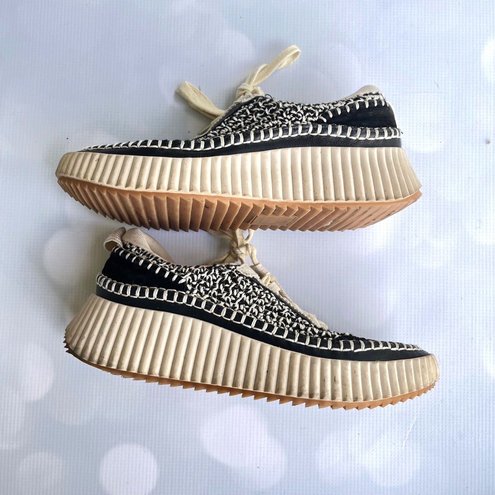 Dolce Vita Chunky Platform Sneakers Leather Stitch Detail Size 7.5 Edgy Boho‎